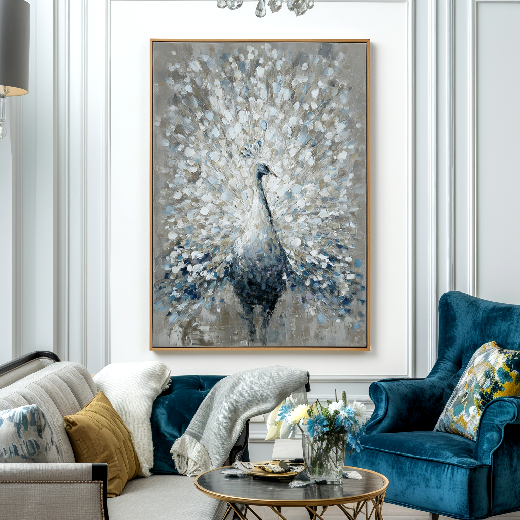 Abstract Peacock Textured Painting #ART59