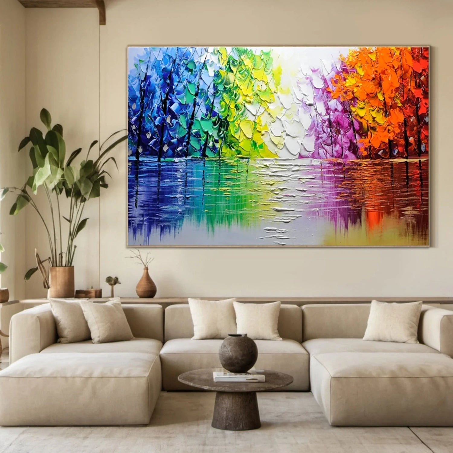 Prism Reflections Rainbow Abstract Painting