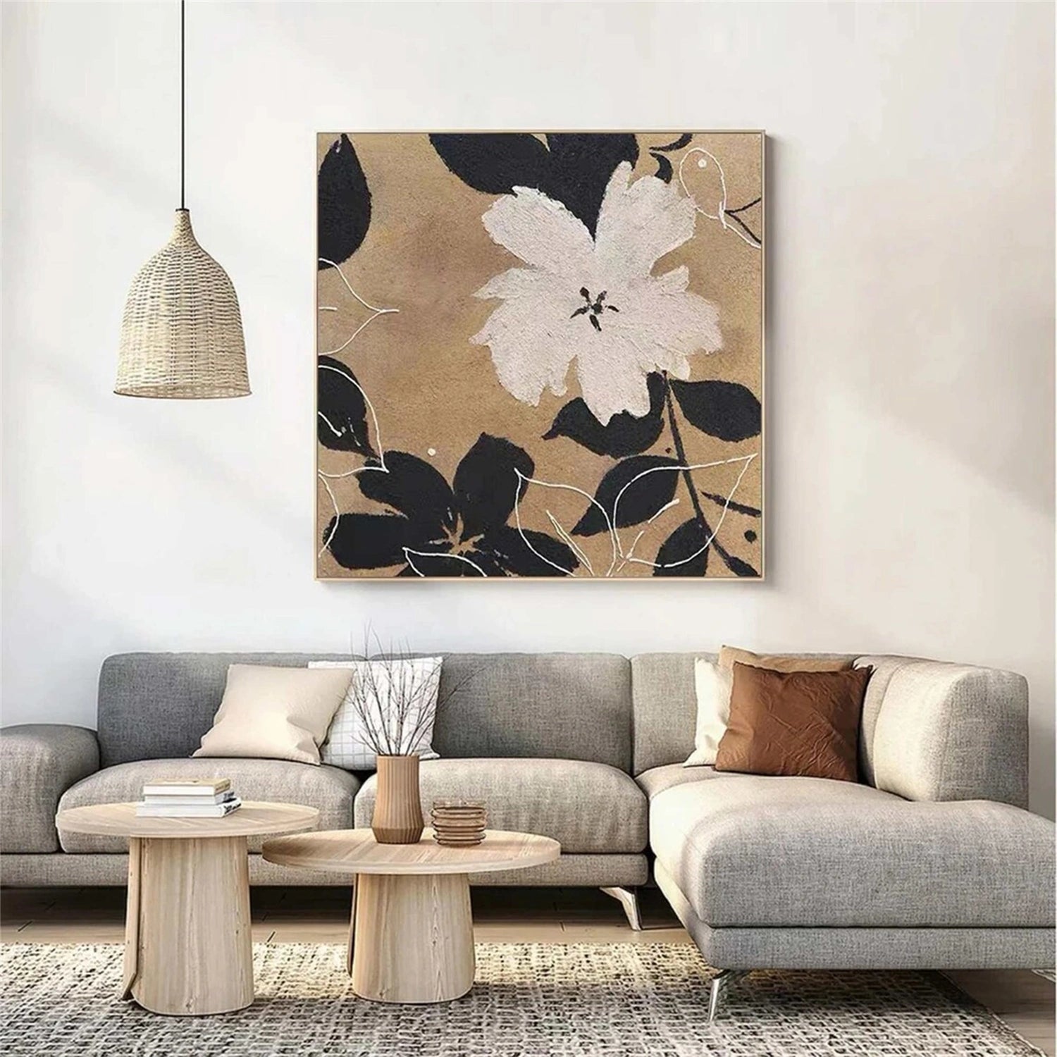 Quiet Ink Blossom Abstract Painting