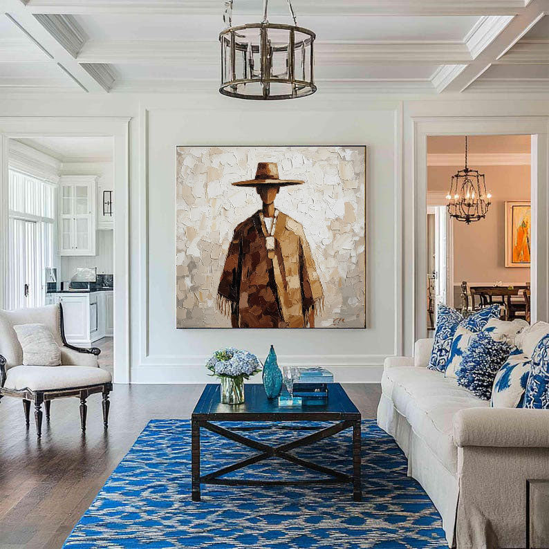 Cultural Nomad – Textured Folk Figure Art Painting