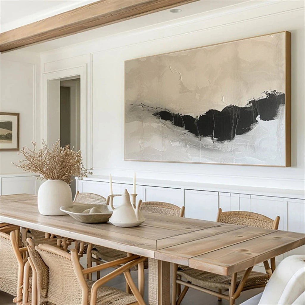 Silent Horizon Beige Abstract Painting