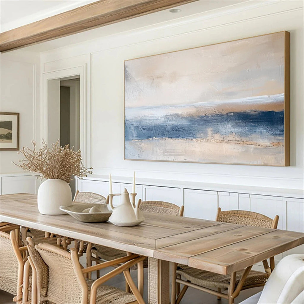 Serenity Coast Blue Abstract Painting