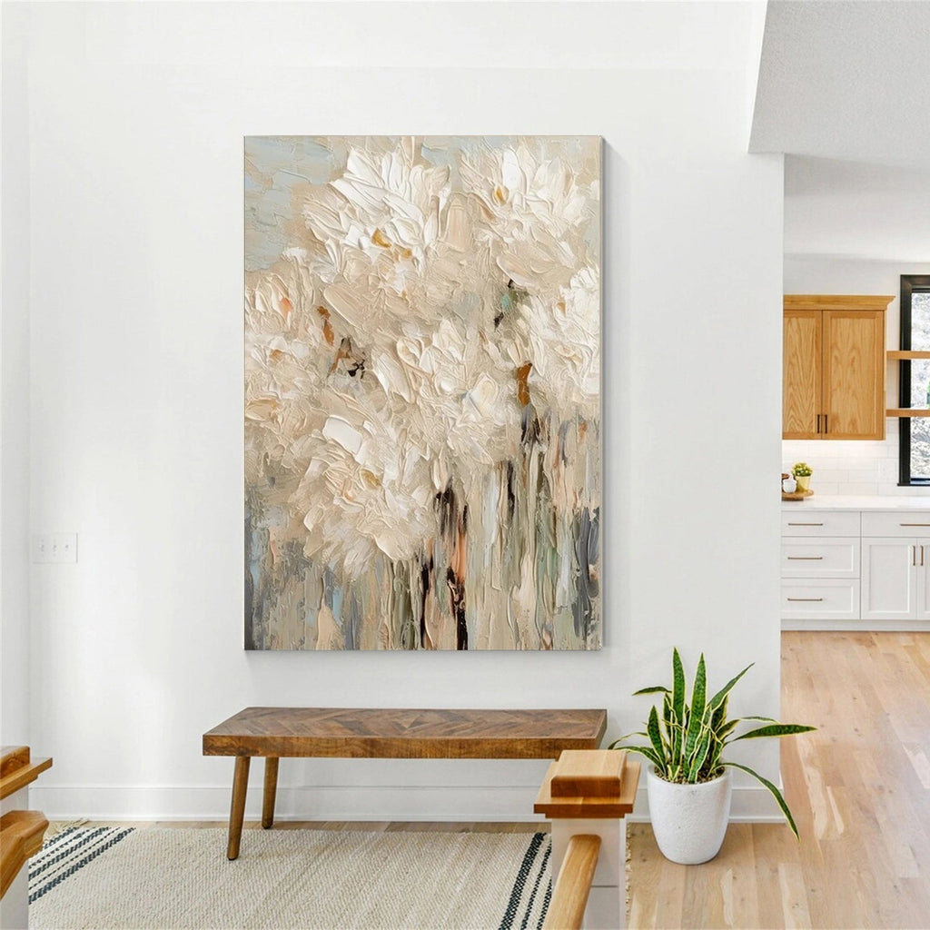 Soft Ivory Canopy Abstract Painting