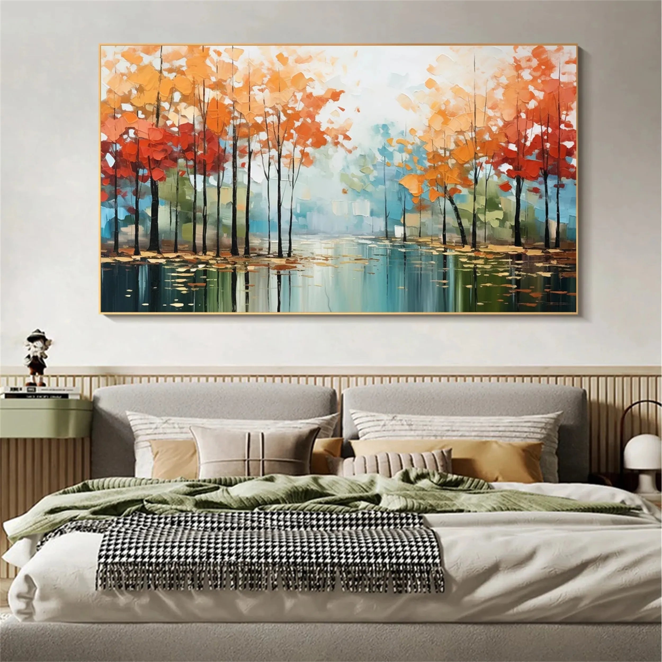 Autumn Stillwater Forest Abstract Painting