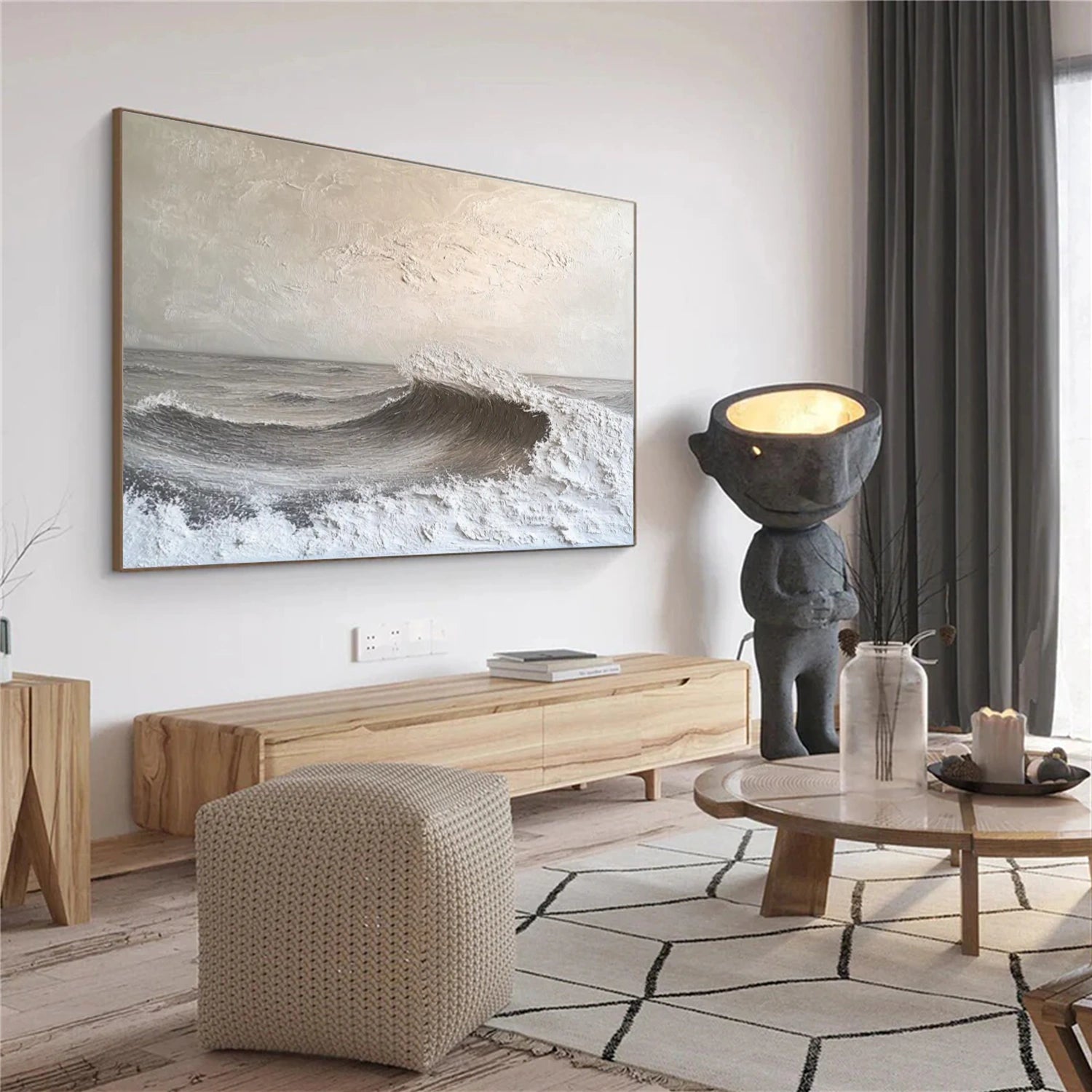 Quiet Tide Neutral Seascape Painting