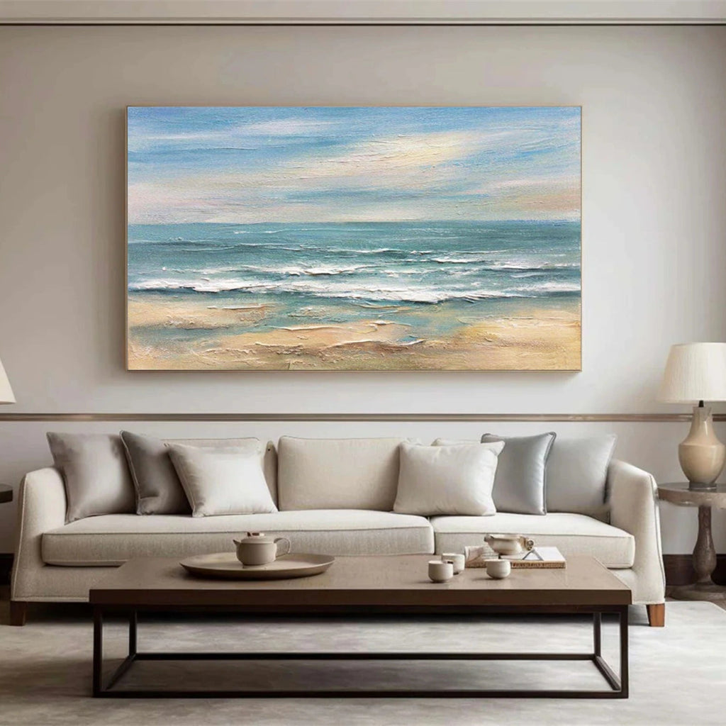 Quiet Horizon Blue Seascape Painting