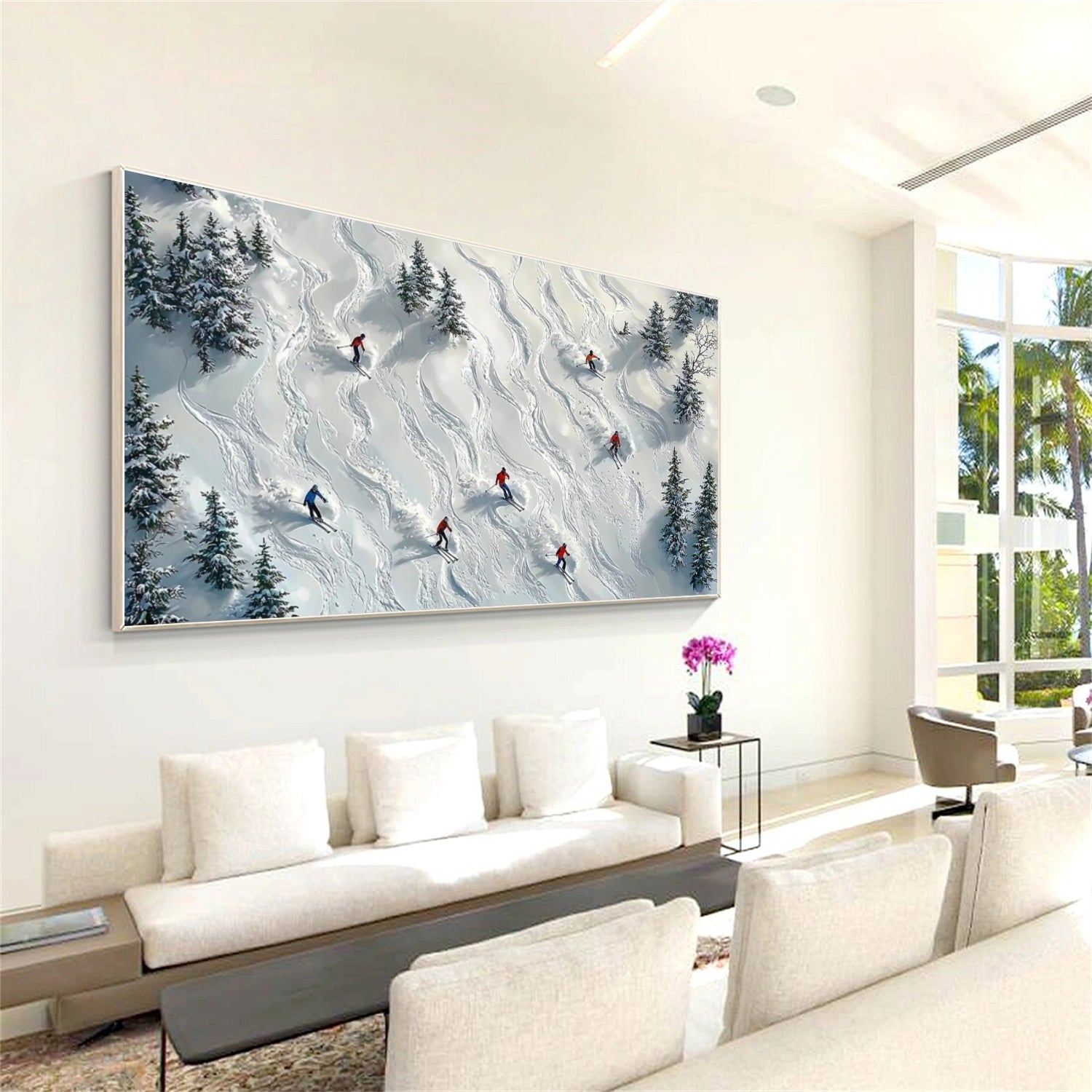Winter Ski Tracks – Snow Landscape Painting