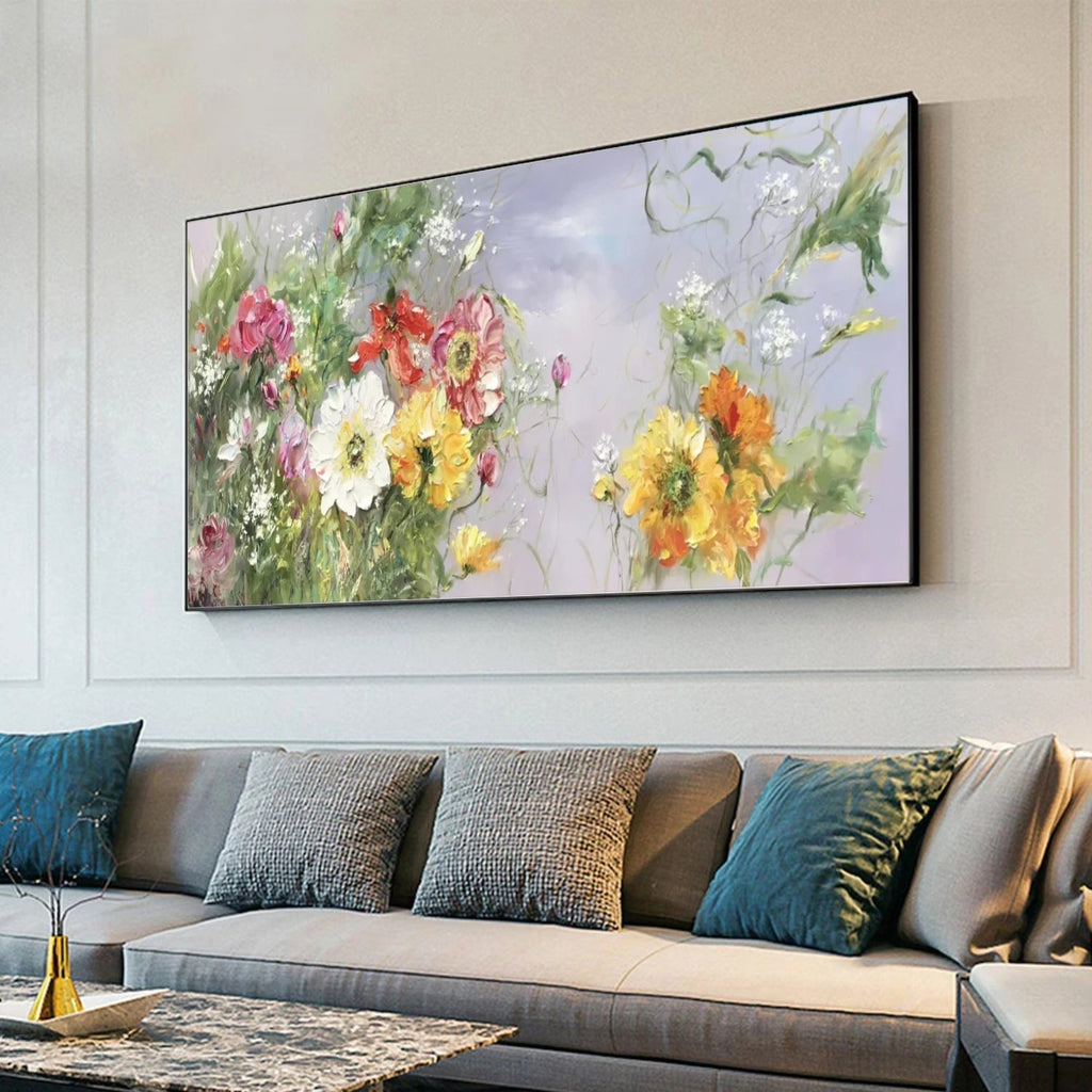 Spring Sunshine Bloom – Textured Floral Painting