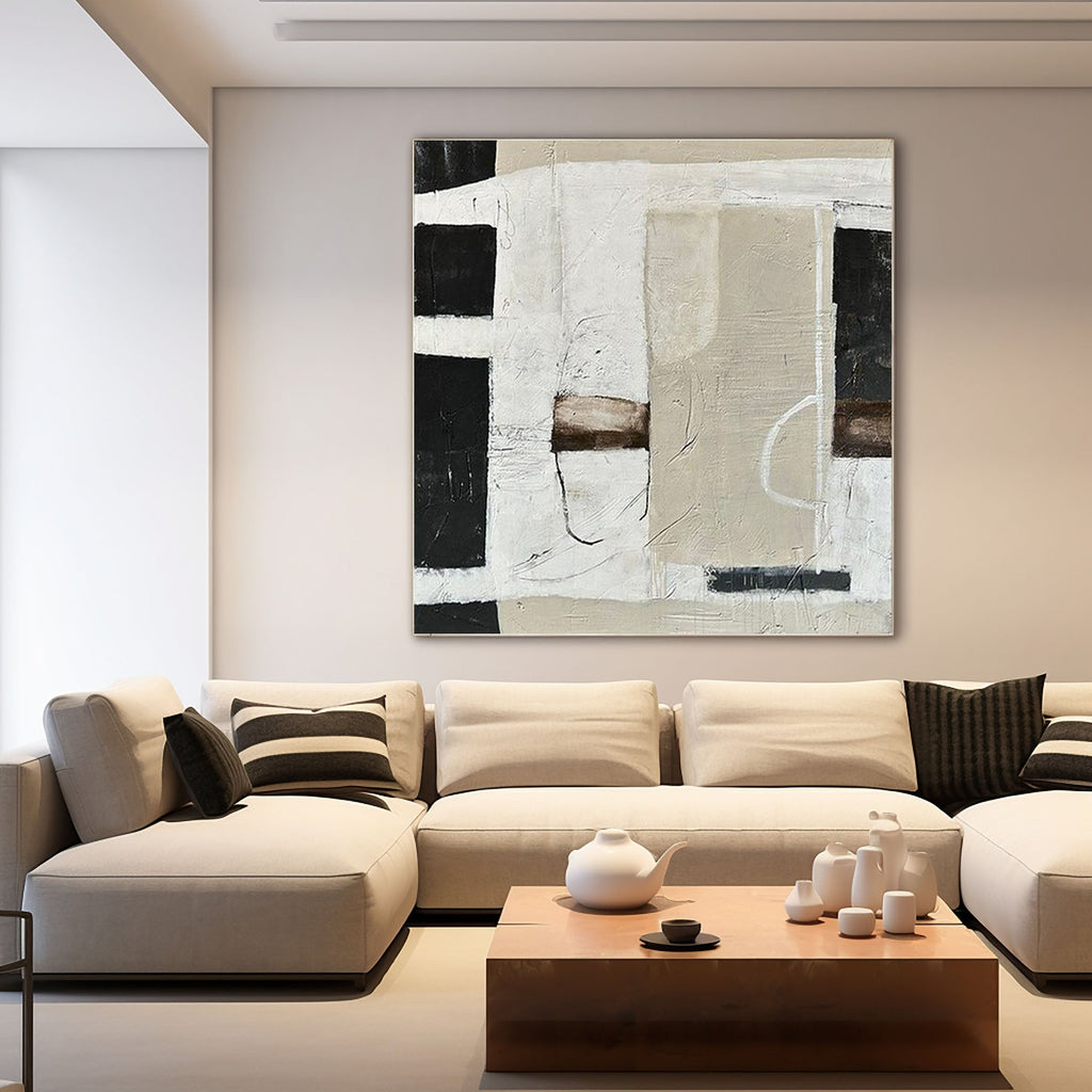 Stone Balance Neutral Abstract Painting