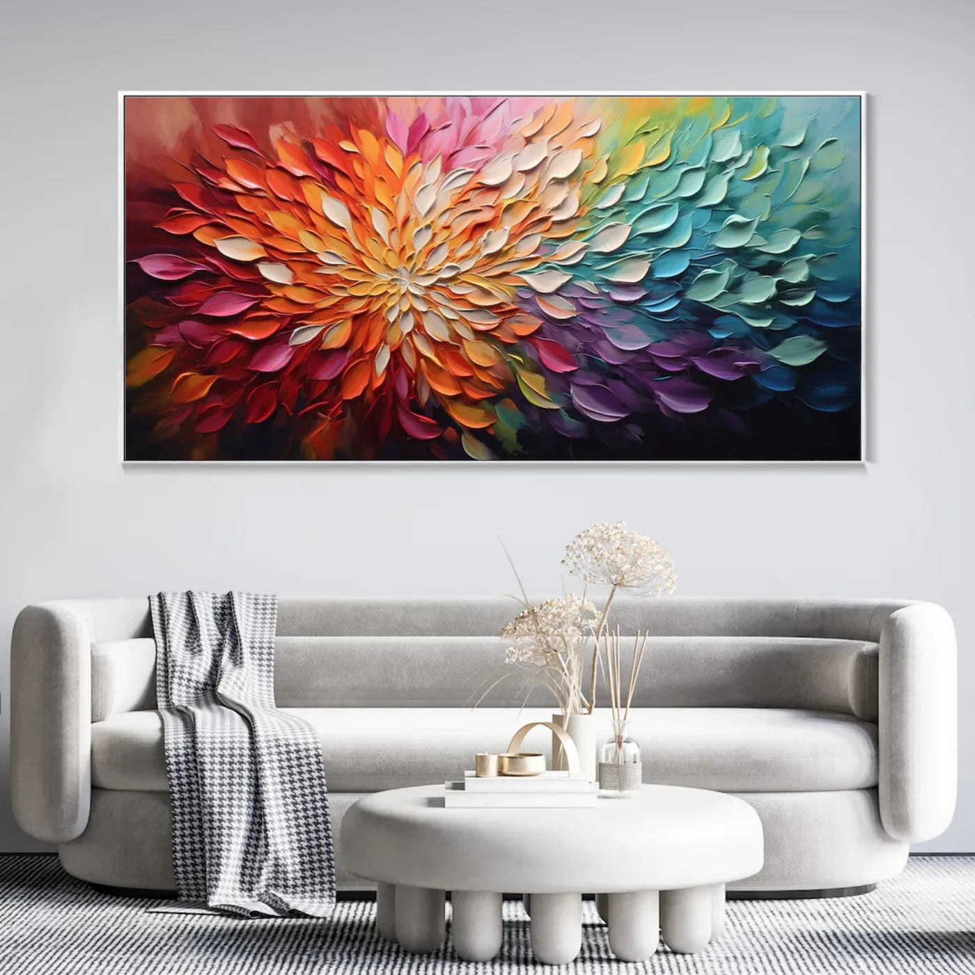 Radiant Spectrum Bloom Abstract Painting