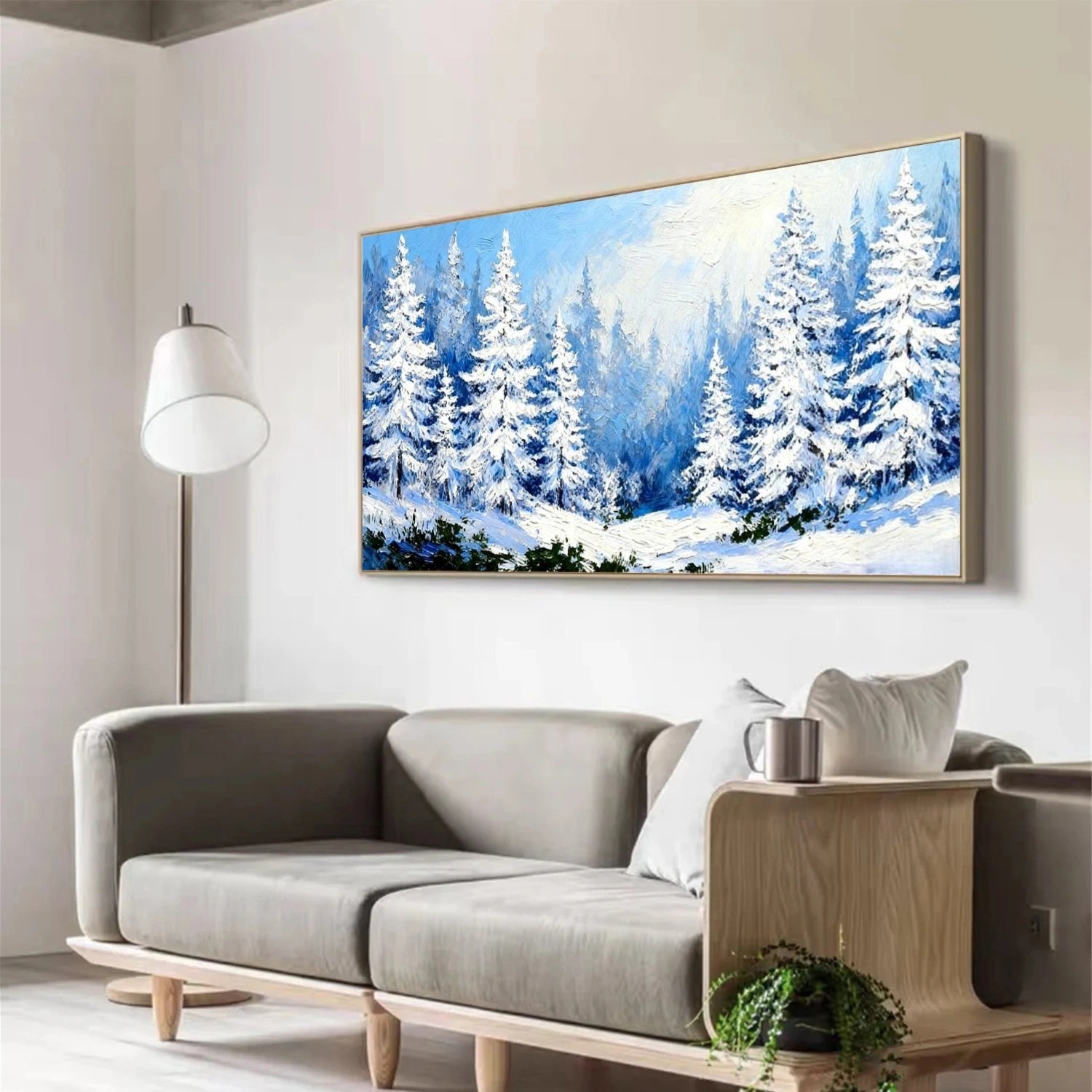Silent Snowfall Pine Forest Painting