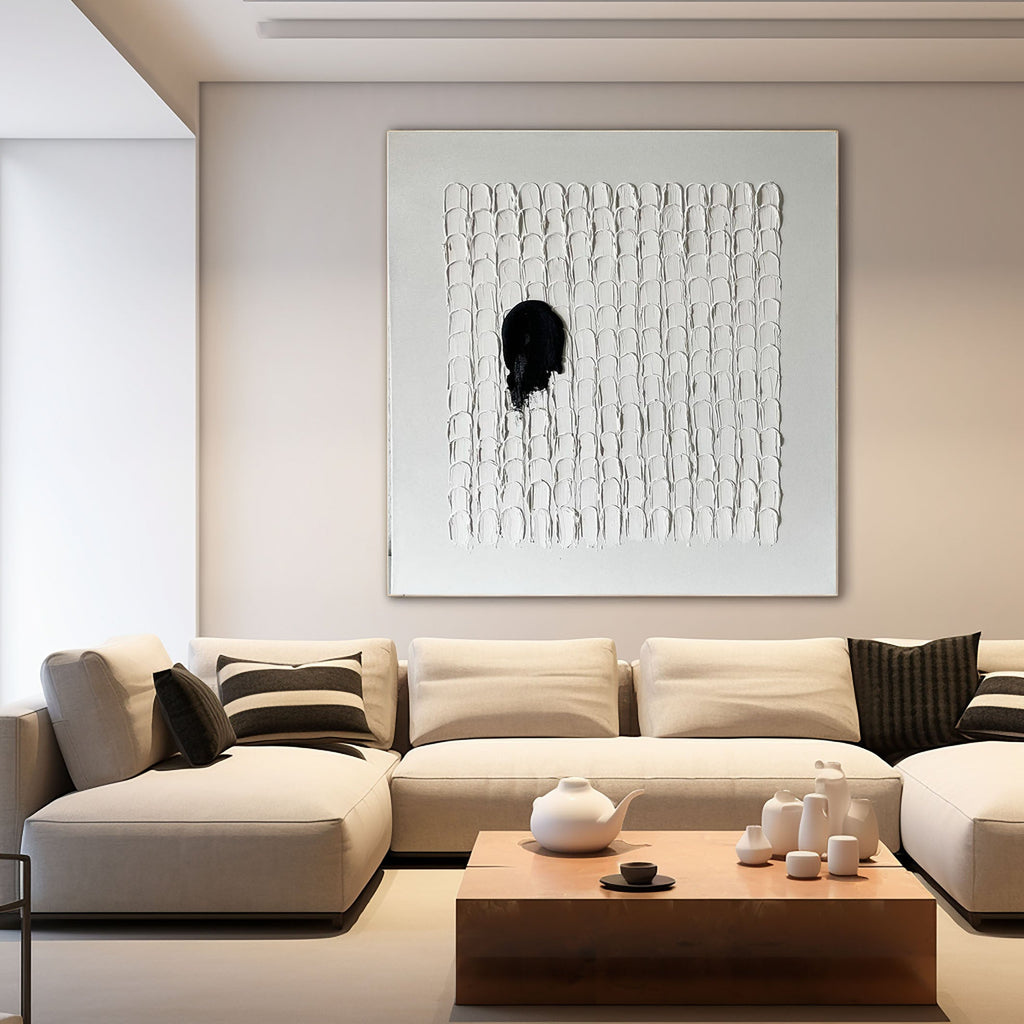 Monochrome Contrast Minimal Texture Painting