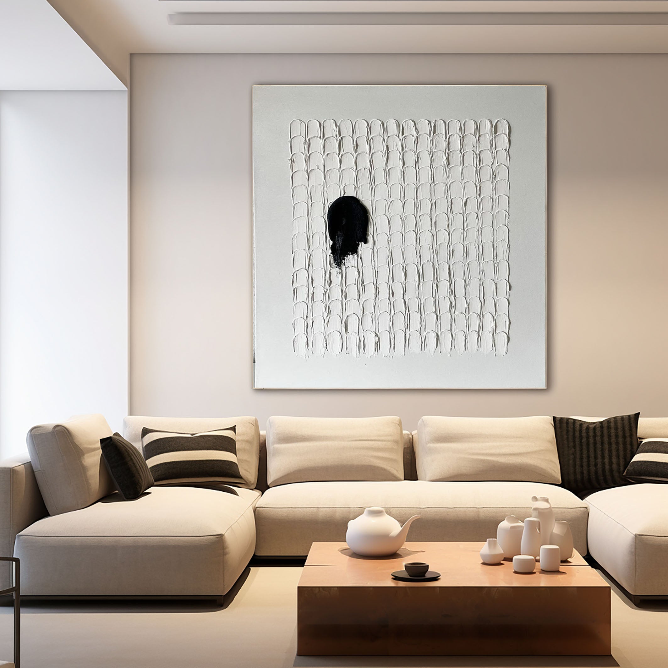 Monochrome Contrast Minimal Texture Painting