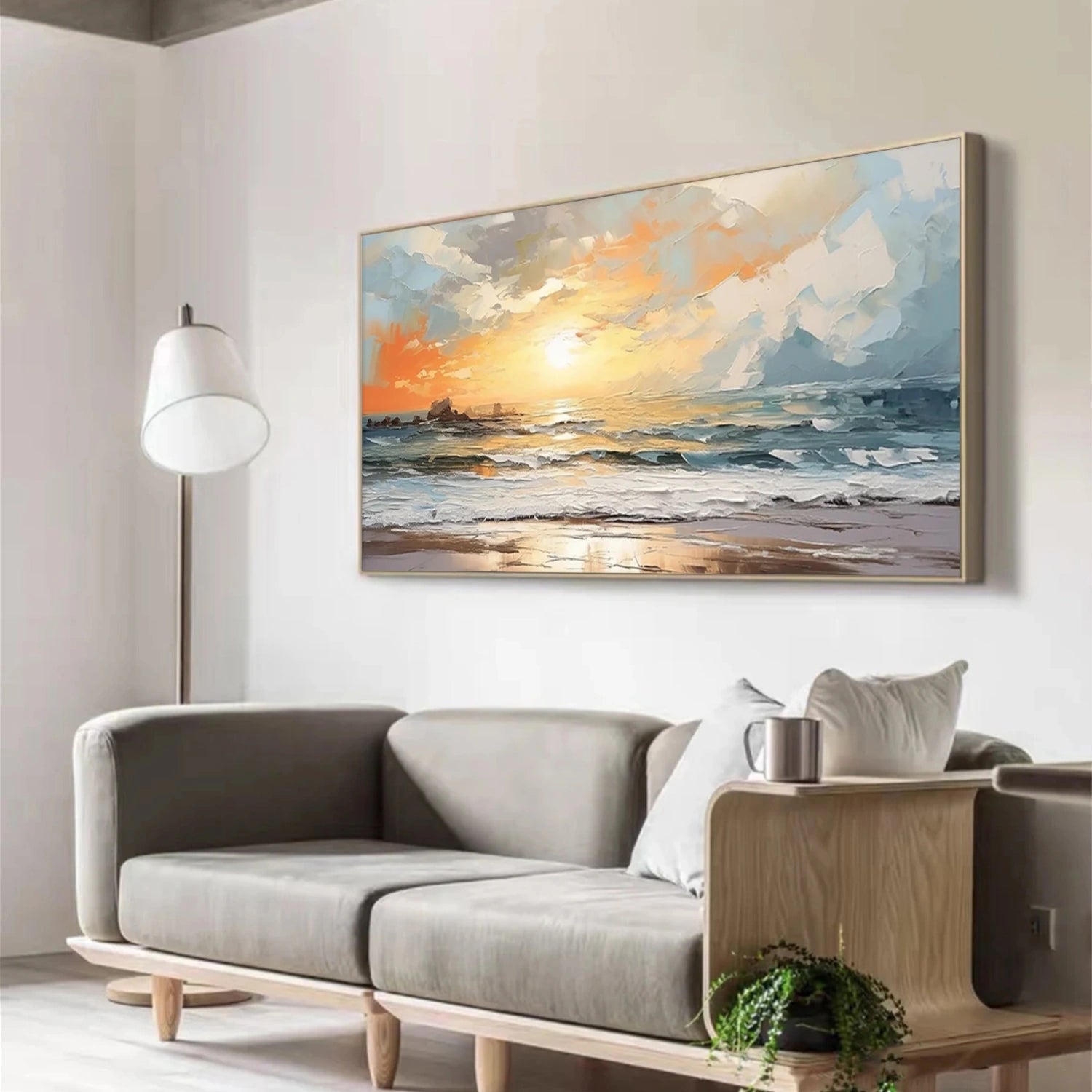 Golden Tide Sunrise Seascape Painting