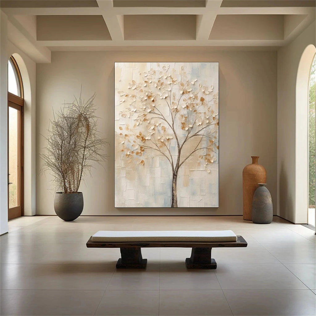 Whispering Ivory Tree Abstract Painting