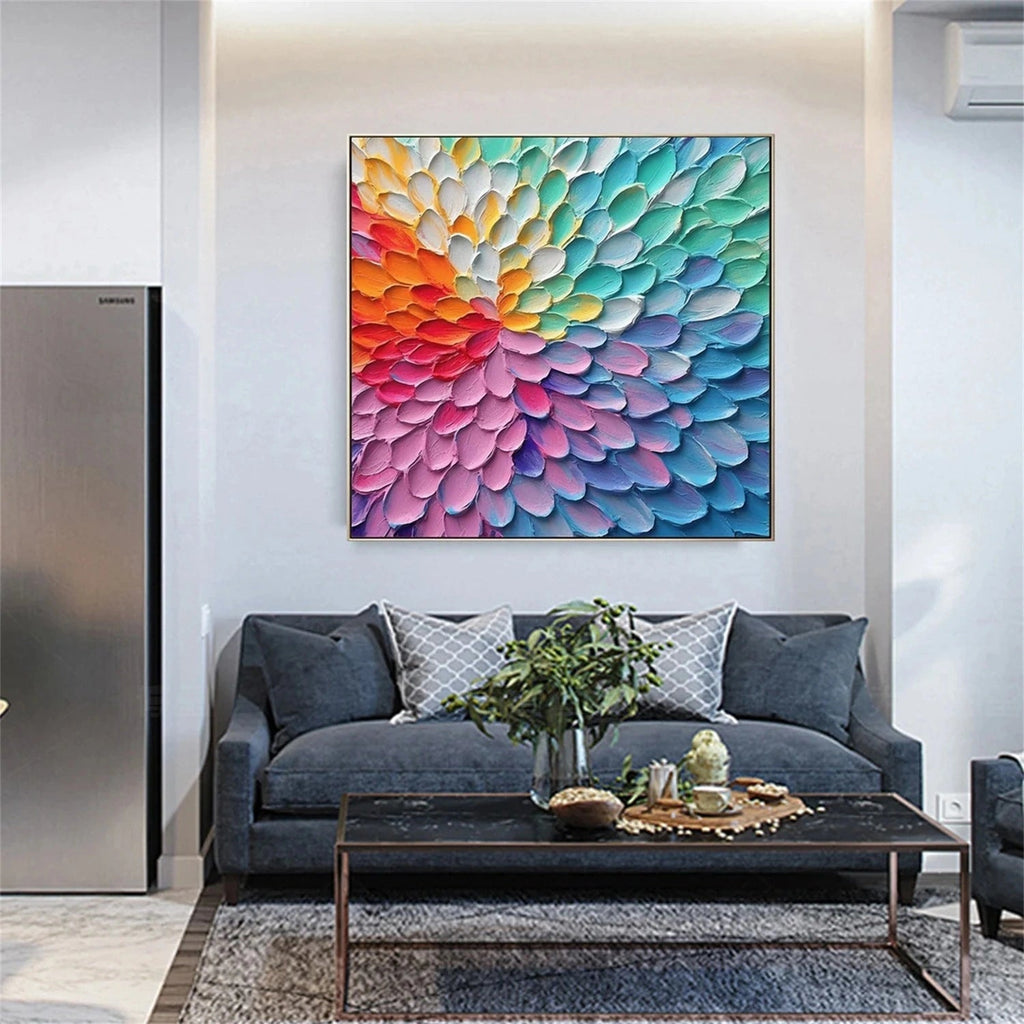 Radiant Petal Spectrum Abstract Painting