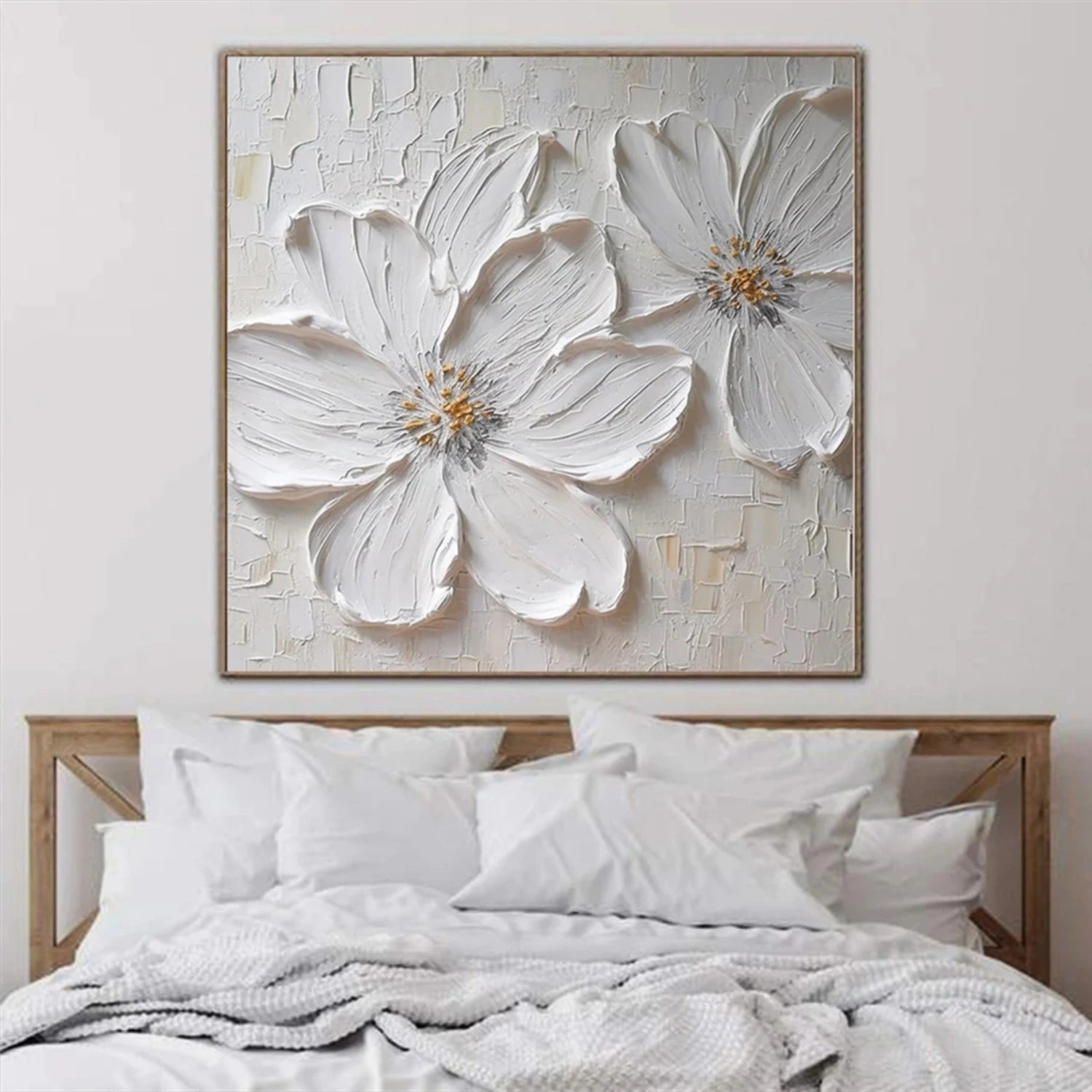 Ivory Petal Whisper Floral Abstract Painting