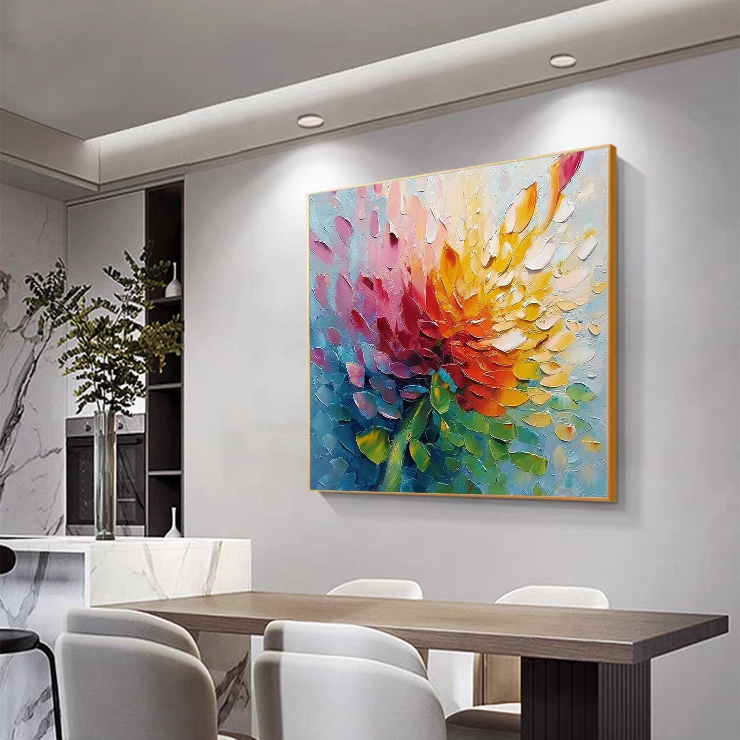 Aurora Petal Burst Abstract Painting