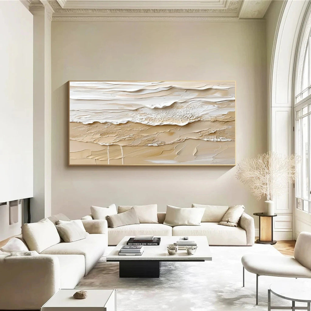 Sand Dune Beige Textured Abstract Painting