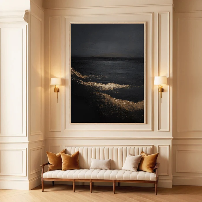Golden Tide Abstract Painting