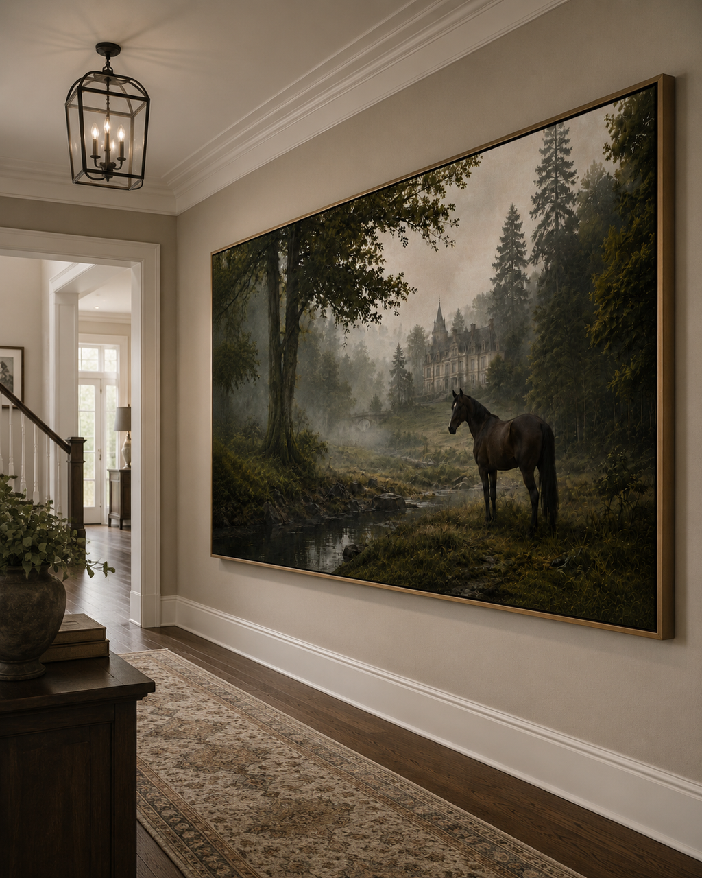 Old Money European Estate Landscape Painting