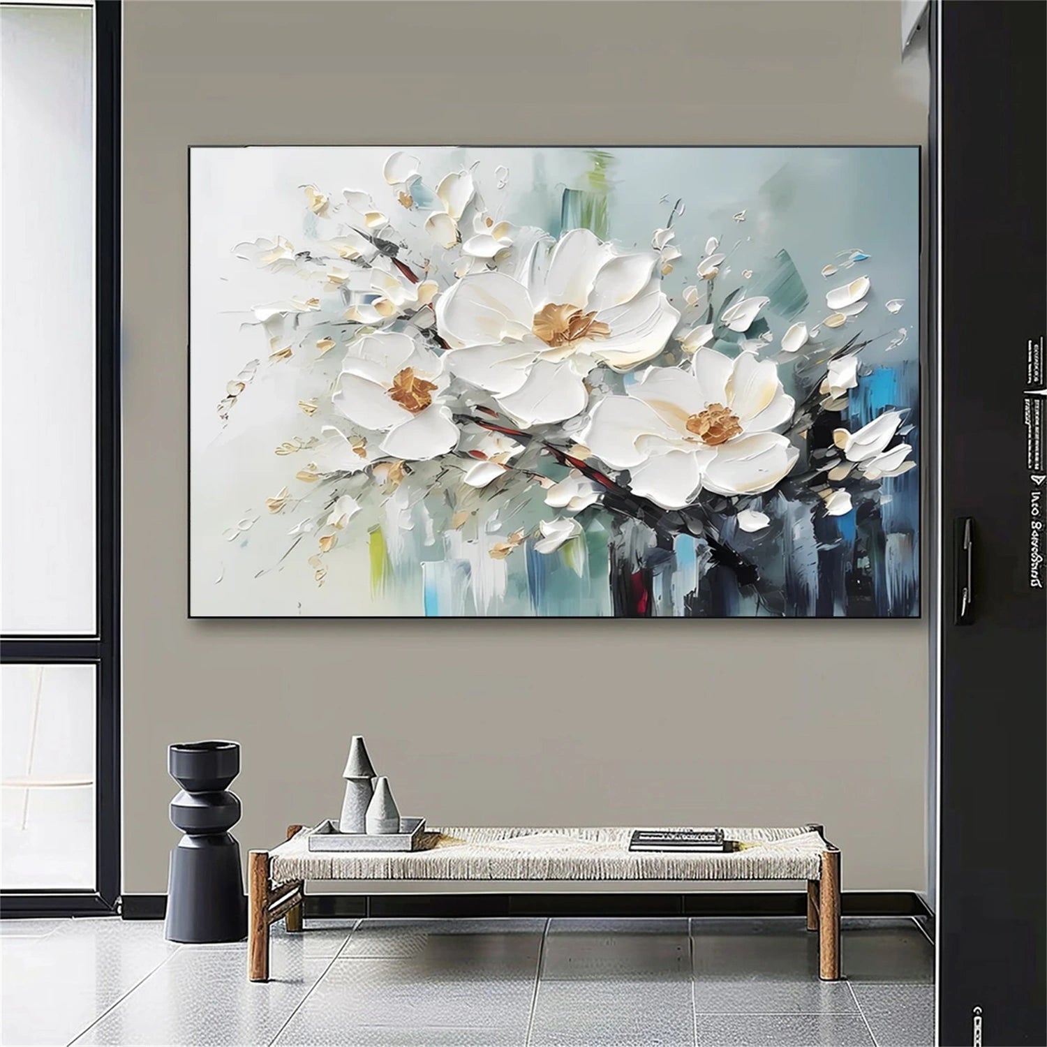 Quiet Magnolia Drift Abstract Painting
