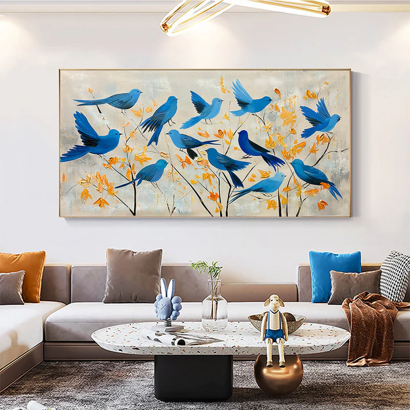 Blue Bird Abstract Painting