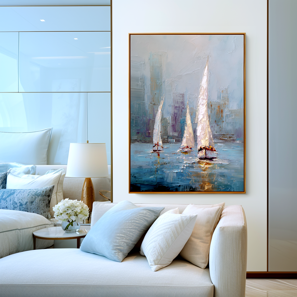 Abstract Sailing City Painting #ART63
