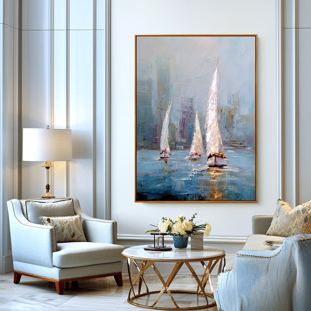 Abstract Sailing City Painting #ART63