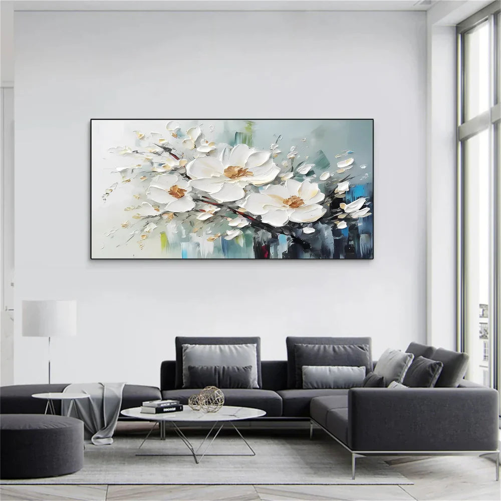 Quiet Magnolia Drift Abstract Painting