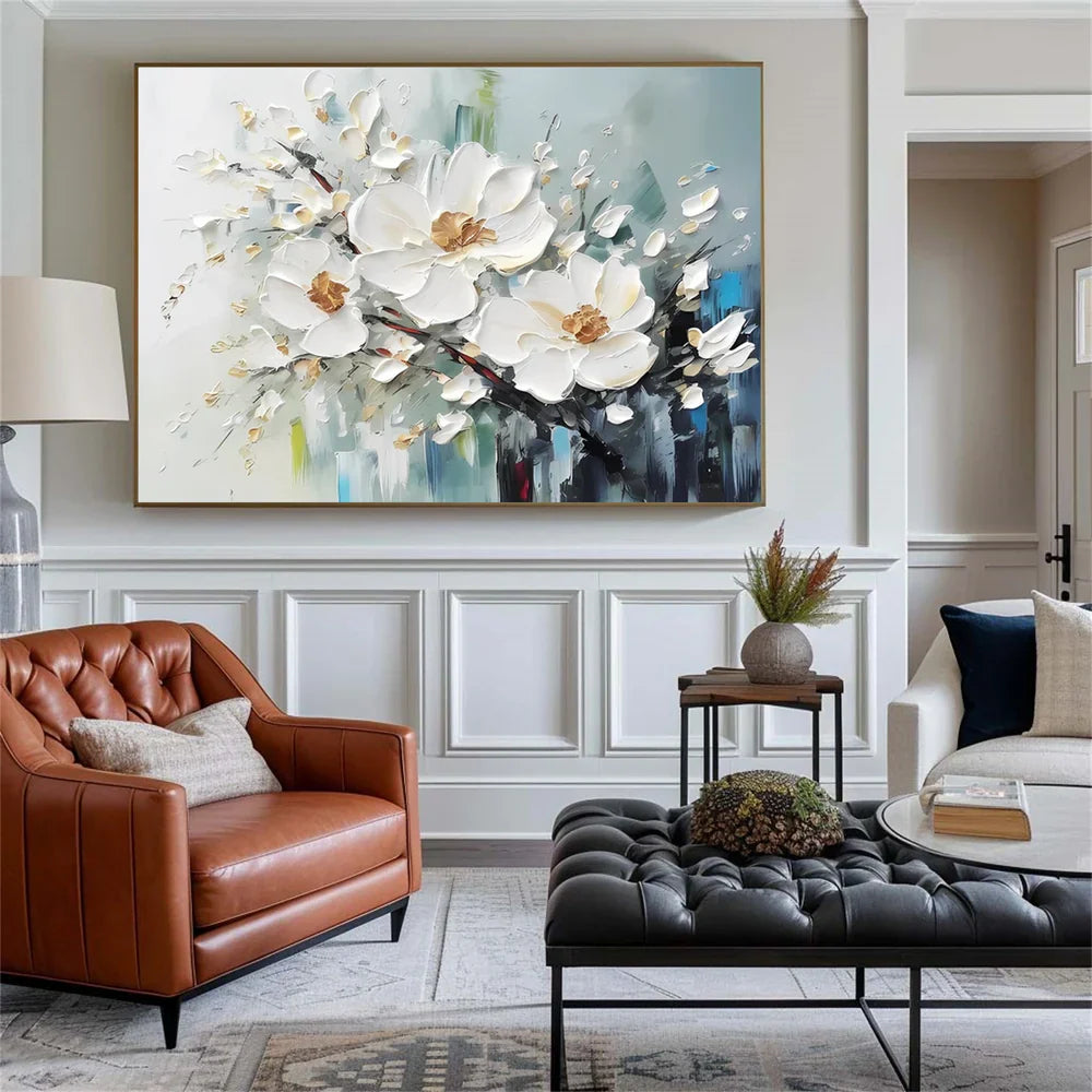 Quiet Magnolia Drift Abstract Painting