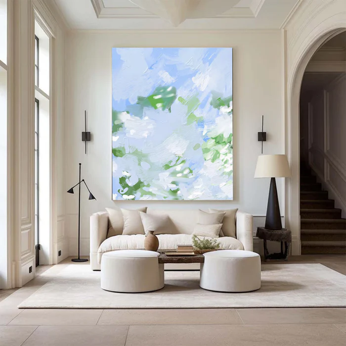 Blue Meadow Abstract Painting