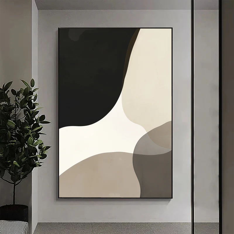 Soft Contour Neutral Abstract Painting