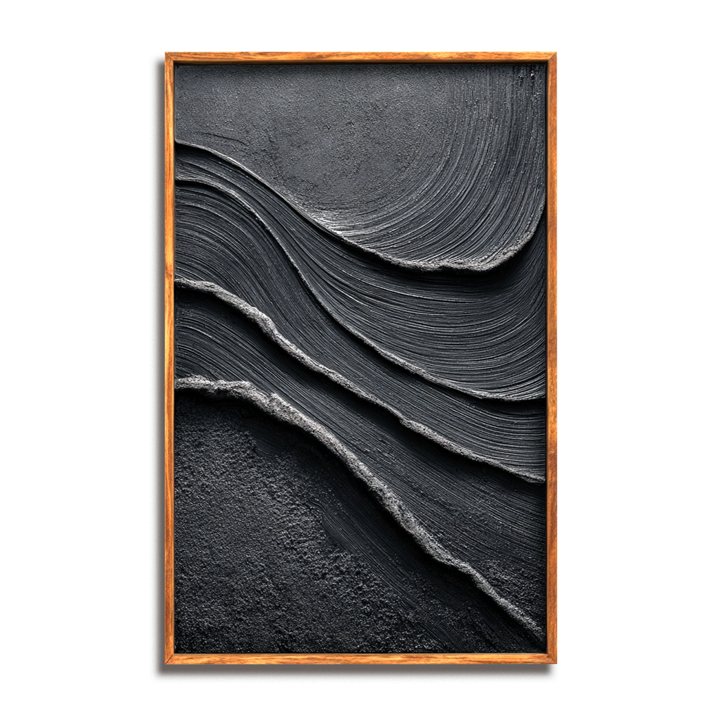 Black Textured Abstract Painting #ART66