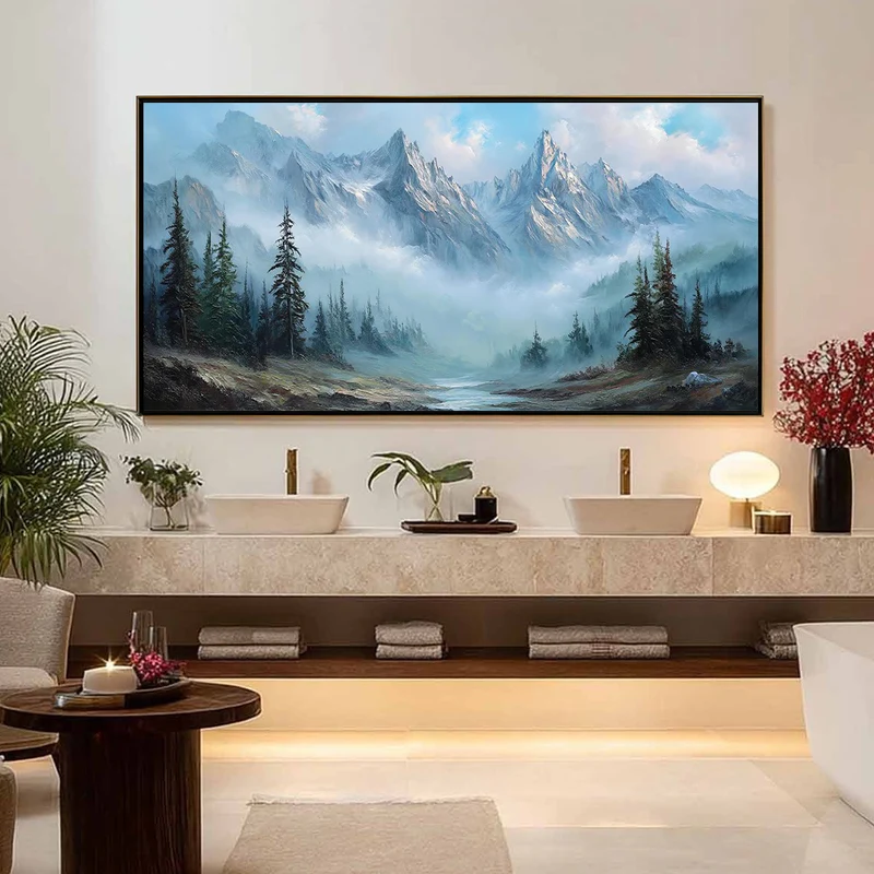 Blue Mist Mountain Landscape Painting