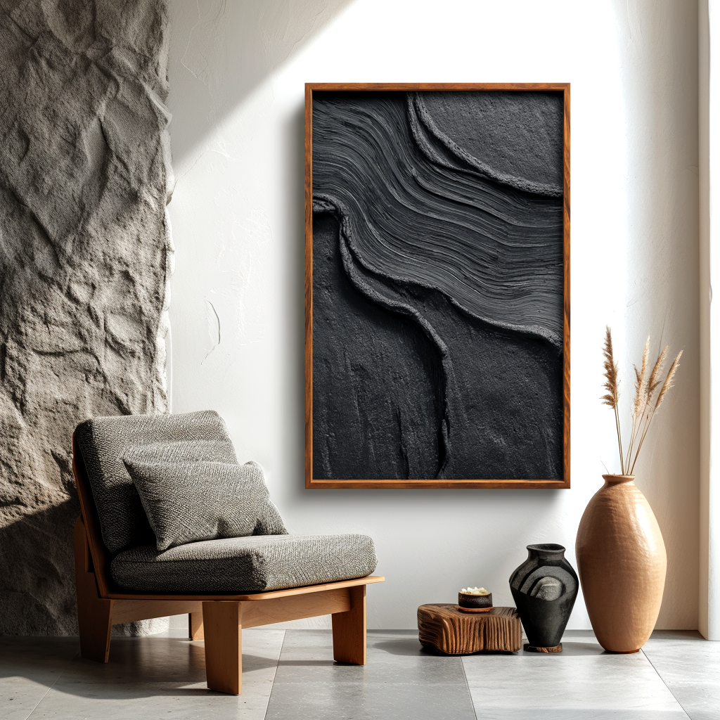 Dark Textured Abstract Painting #ART67