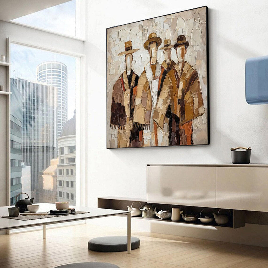 Folk Harmony – Textured Cultural Figure Art Painting