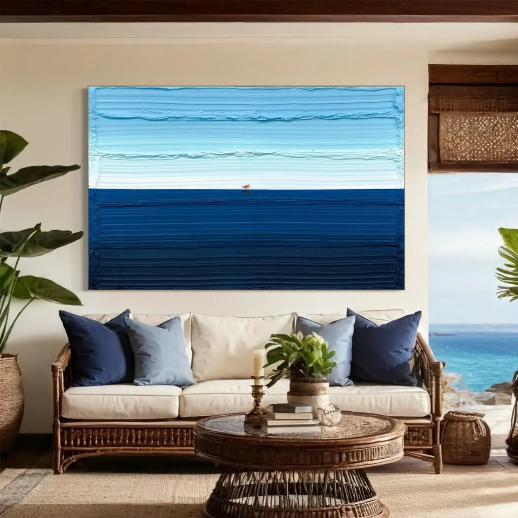 Endless Blue Horizon Minimal Painting