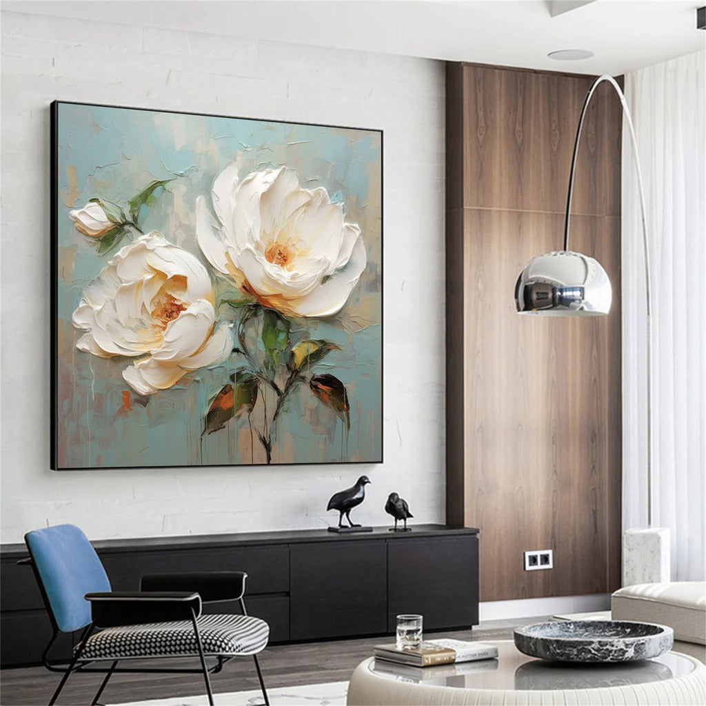 Ivory Bloom Serenity Abstract Painting