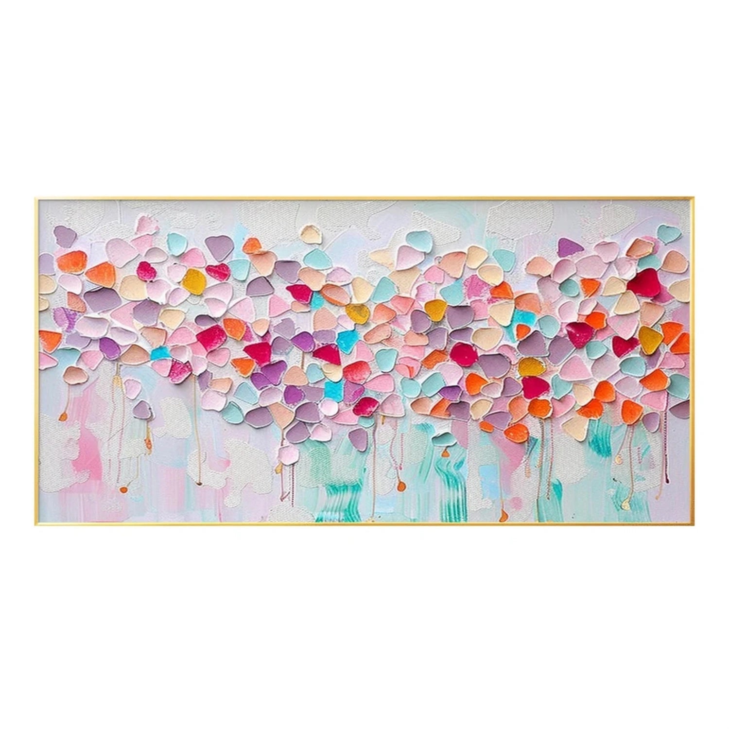 Pastel Petal Cascade Abstract Painting