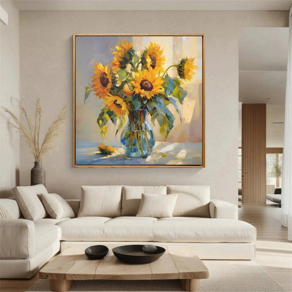 Sunlit Joy Sunflower Abstract Painting