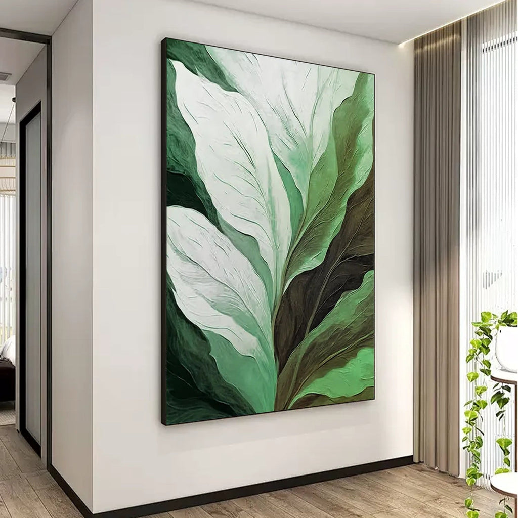 Emerald Flow Green Botanical Painting