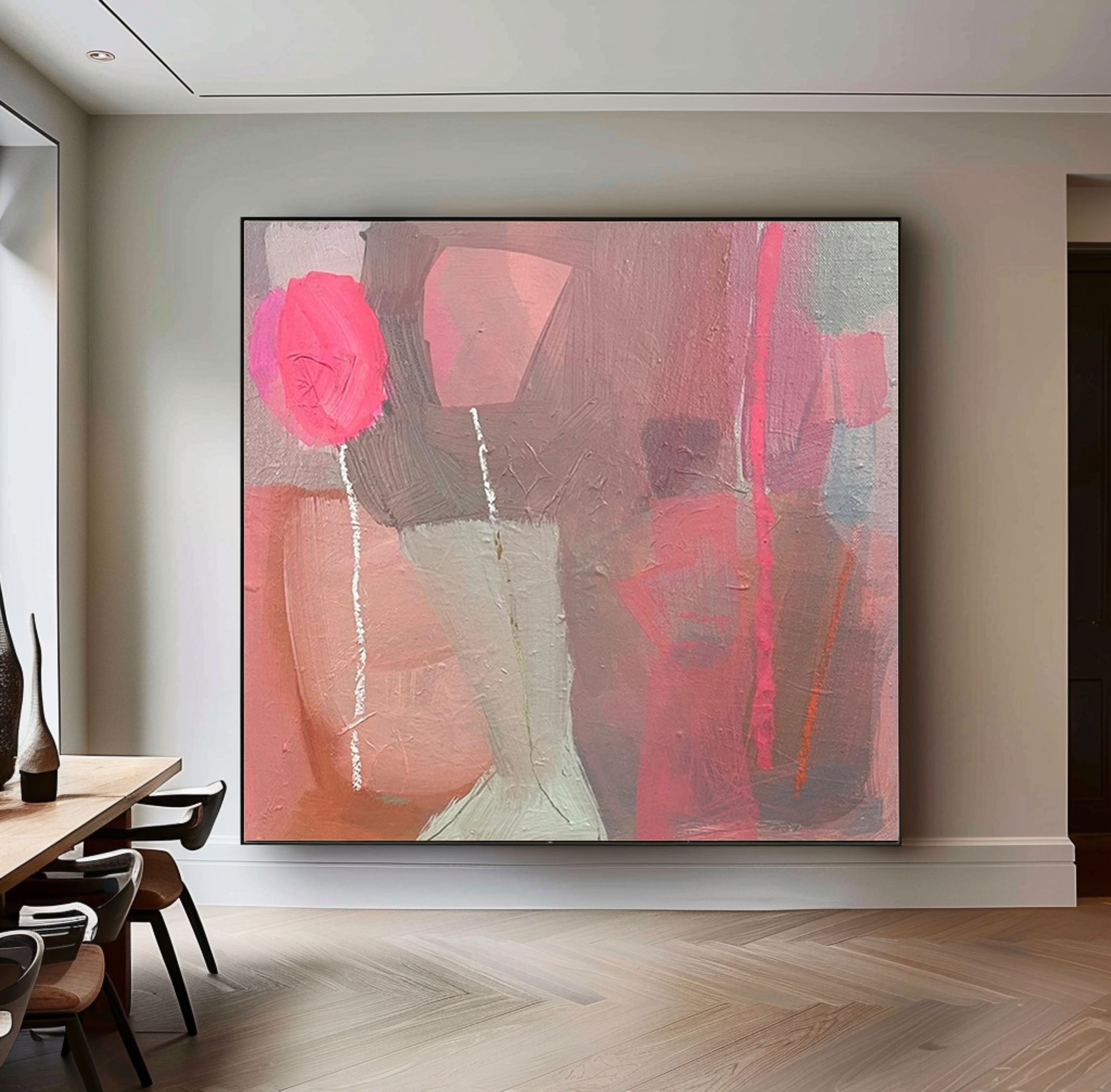 Blush Silence Pink Abstract Painting