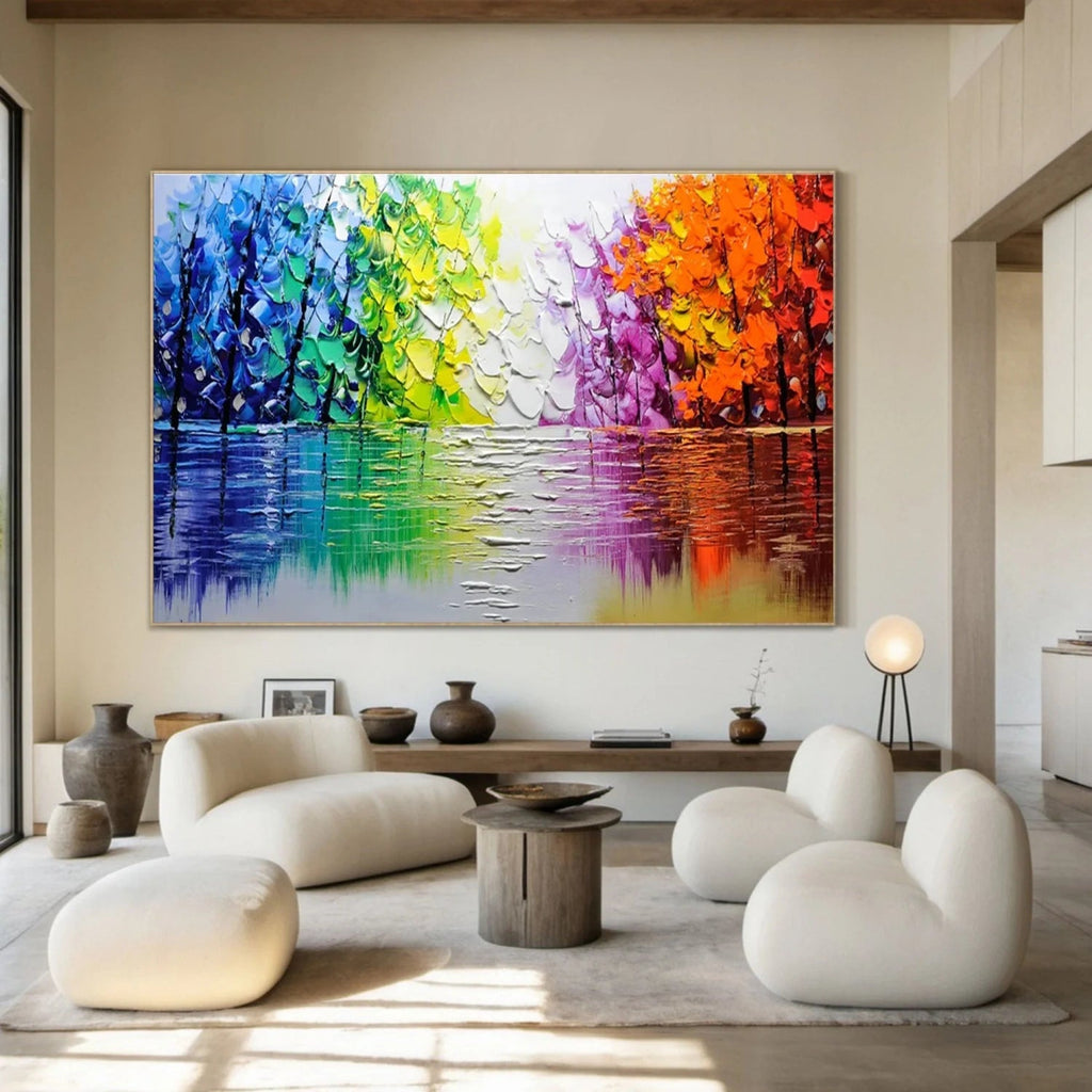 Prism Reflections Rainbow Abstract Painting