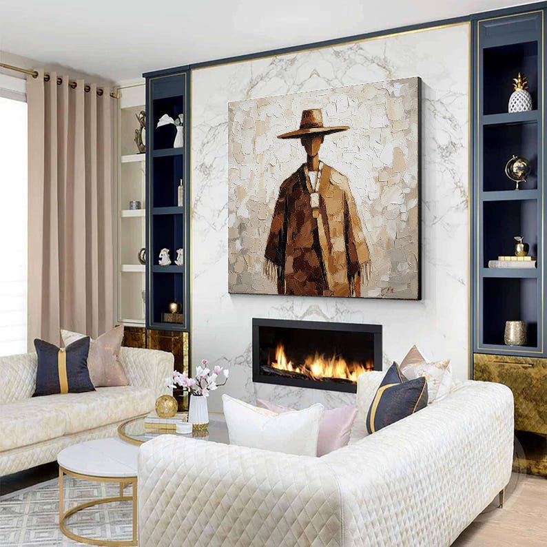 Cultural Nomad – Textured Folk Figure Art Painting