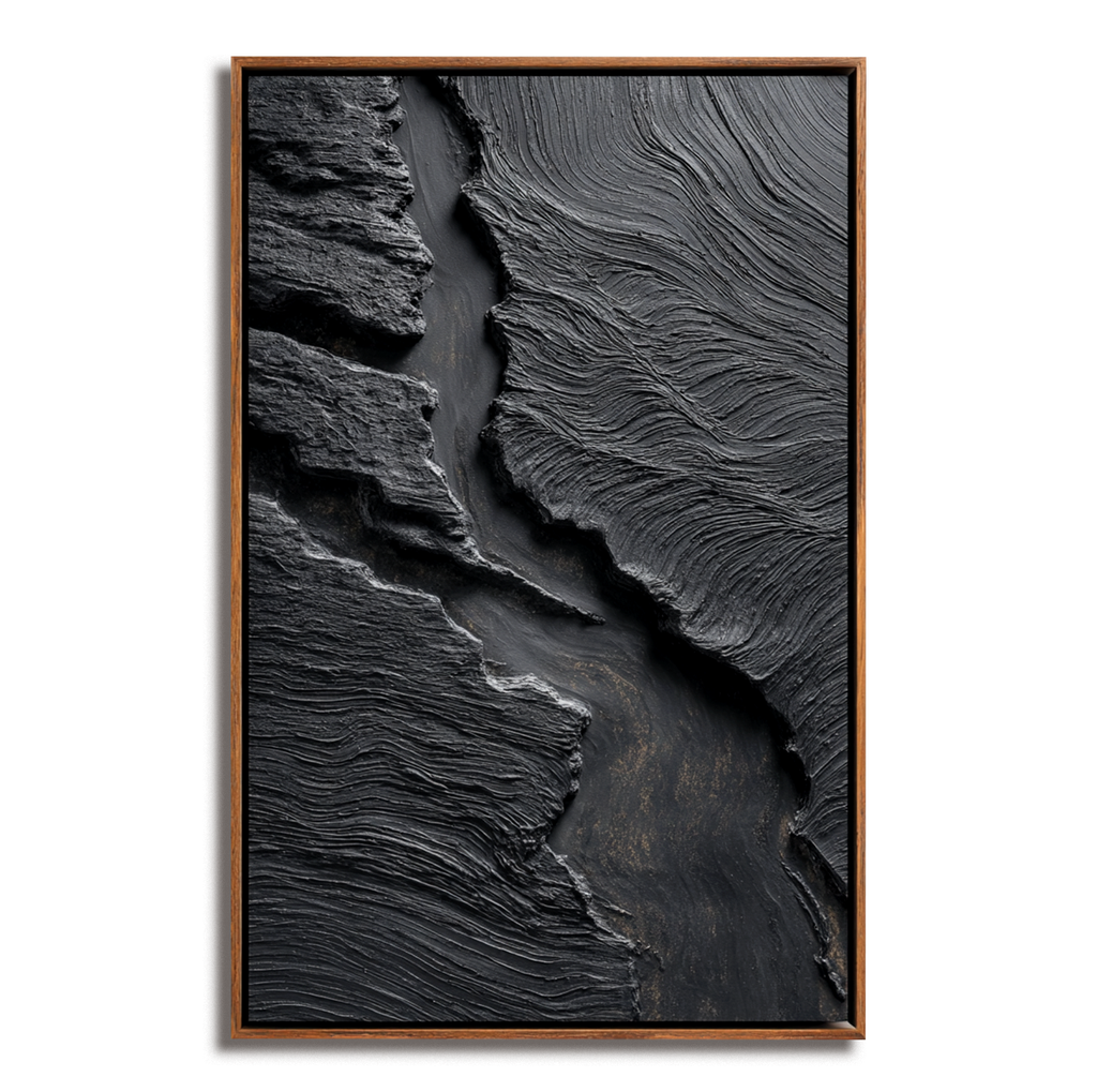 Black Textured Abstract Painting #ART71