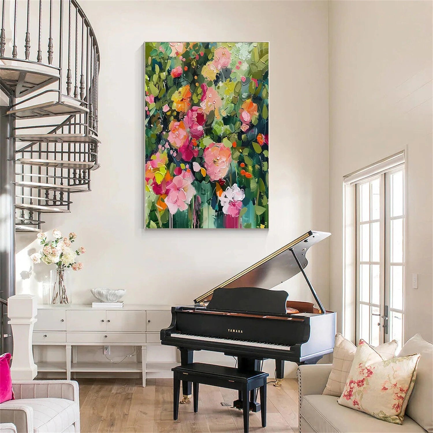 Lush Garden Petals Abstract Painting