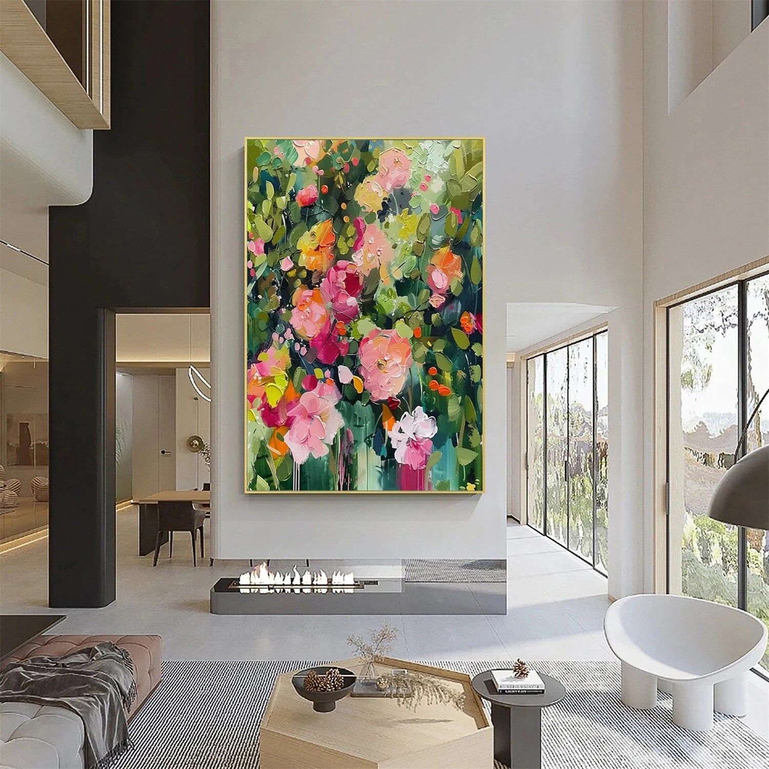 Lush Garden Petals Abstract Painting