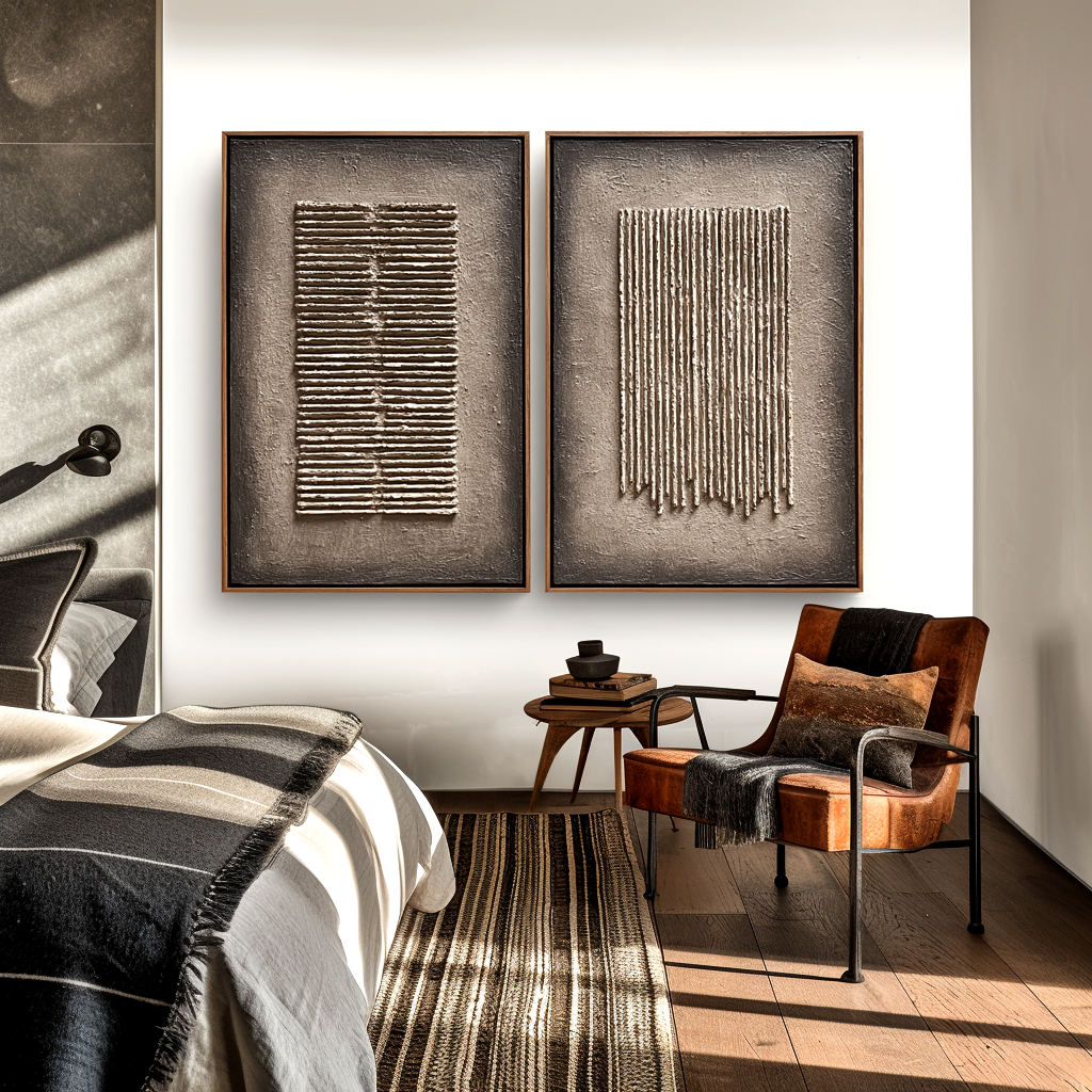 Minimalist Textured Wall Art Set #ART77