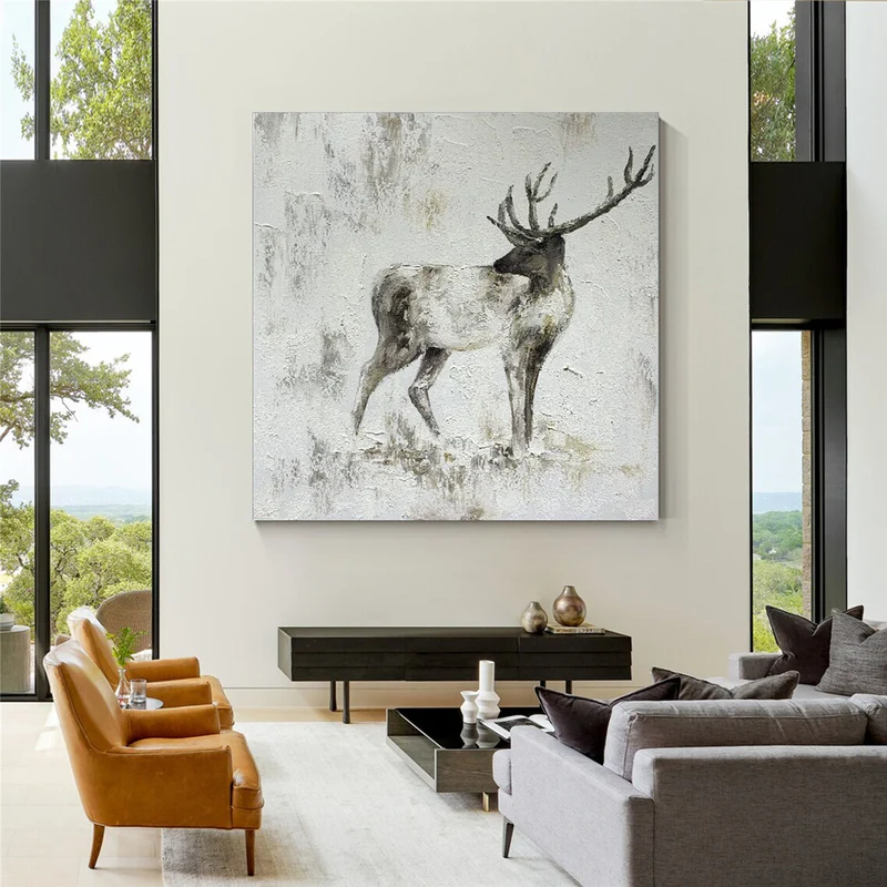 Whispering Elk Textured Painting